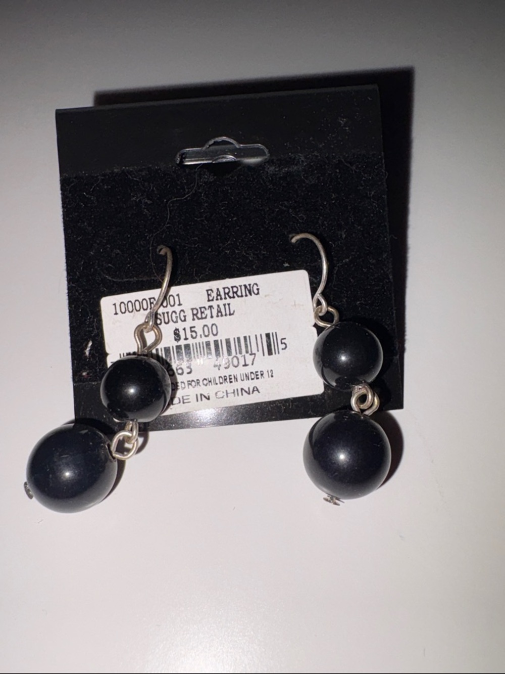 ❤️‍🔥3/10$❤️‍🔥Black Double Bead Drop Earrings